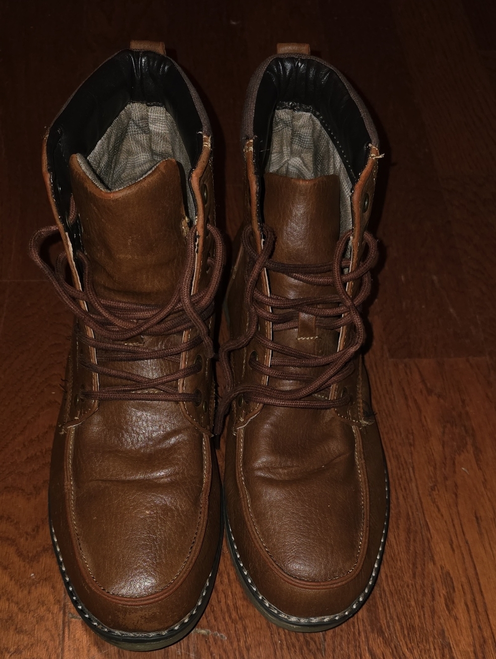 Magellan Outdoors Brown Leather Lace-Up Ankle Boots
